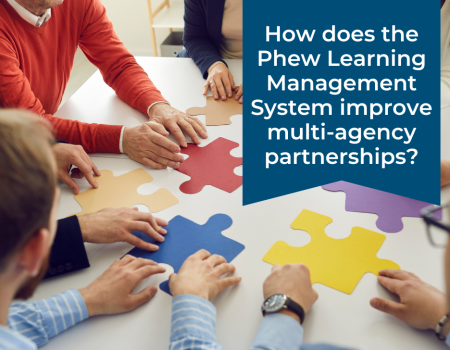 How does the Phew Learning Management System improve multi-agency partnerships